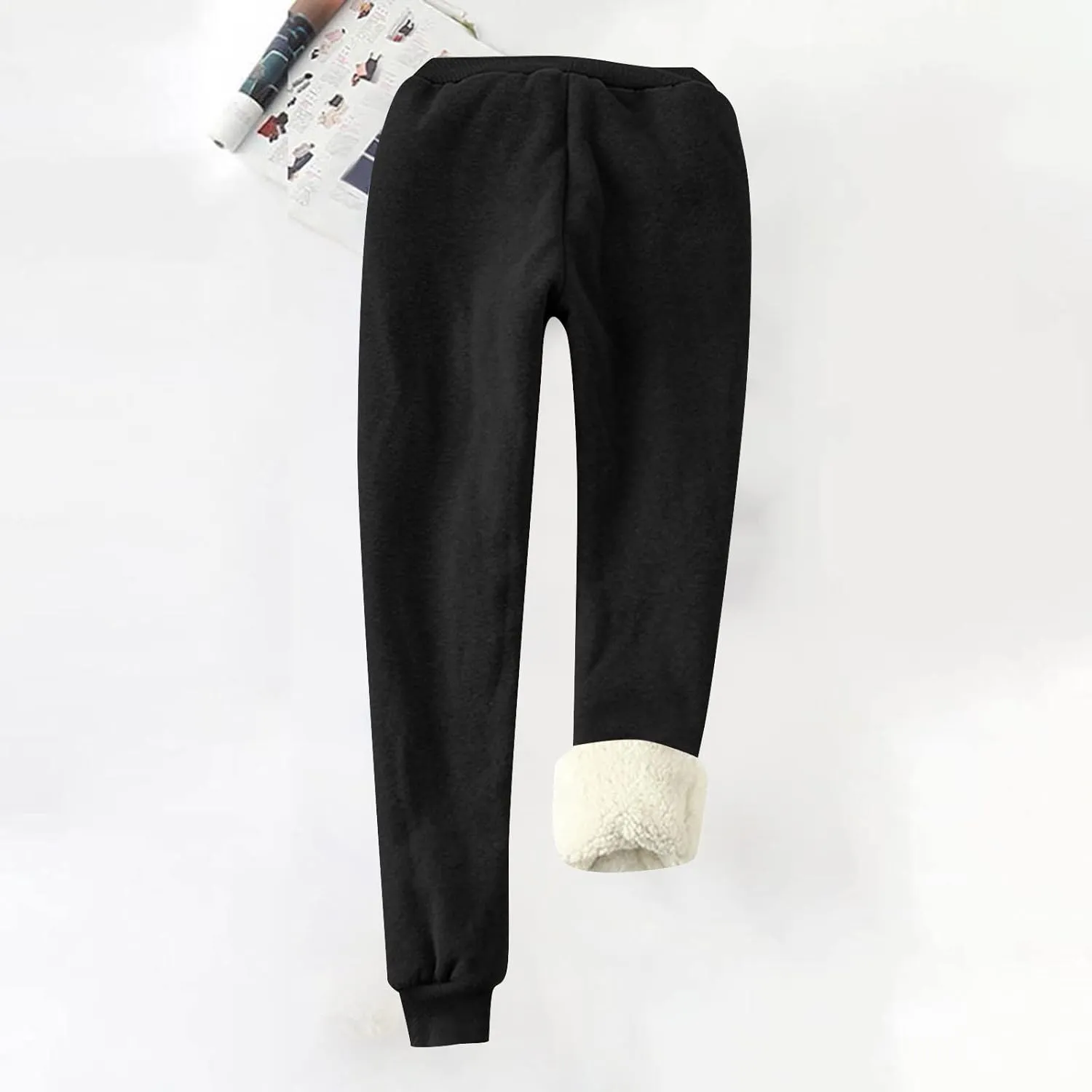 Fleece Lined Sweatpants Women Winter Warm Lamb Cashmere Fleece Sherpa Lined Jogger Active Jogger Pants Lounge Pants