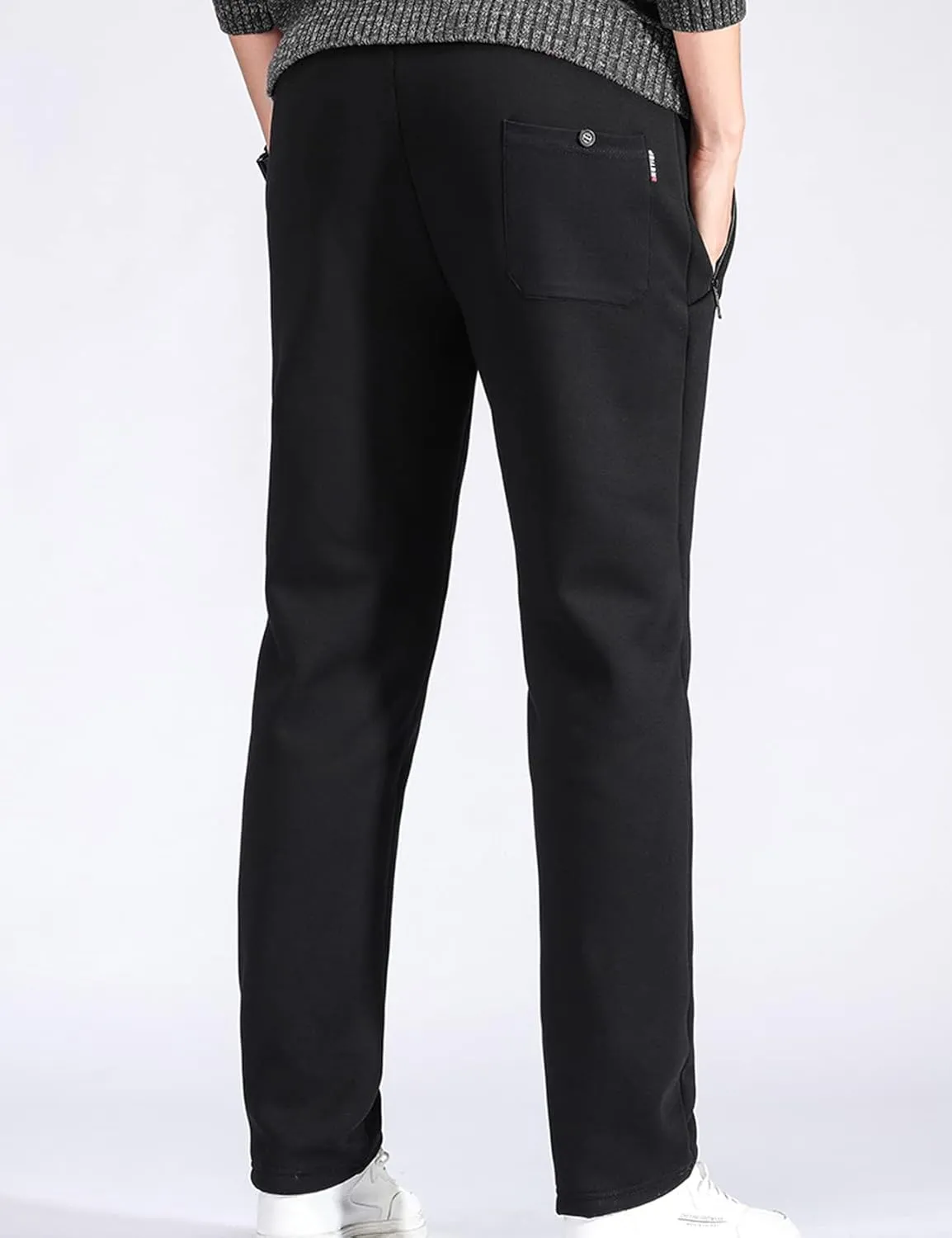 Flygo Men's Warm Fleece Joggers Pants Workout Track Sherpa Lined Sweatpants