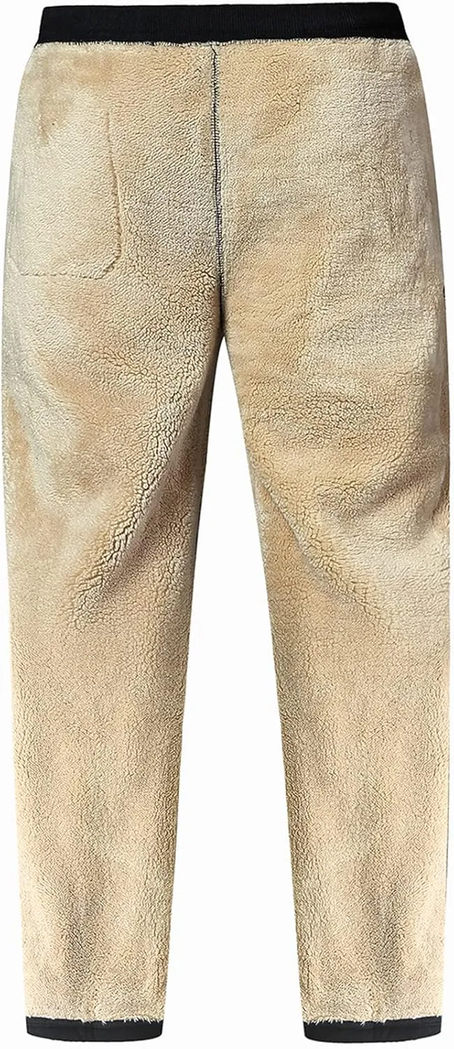 Flygo Men's Warm Fleece Joggers Pants Workout Track Sherpa Lined Sweatpants