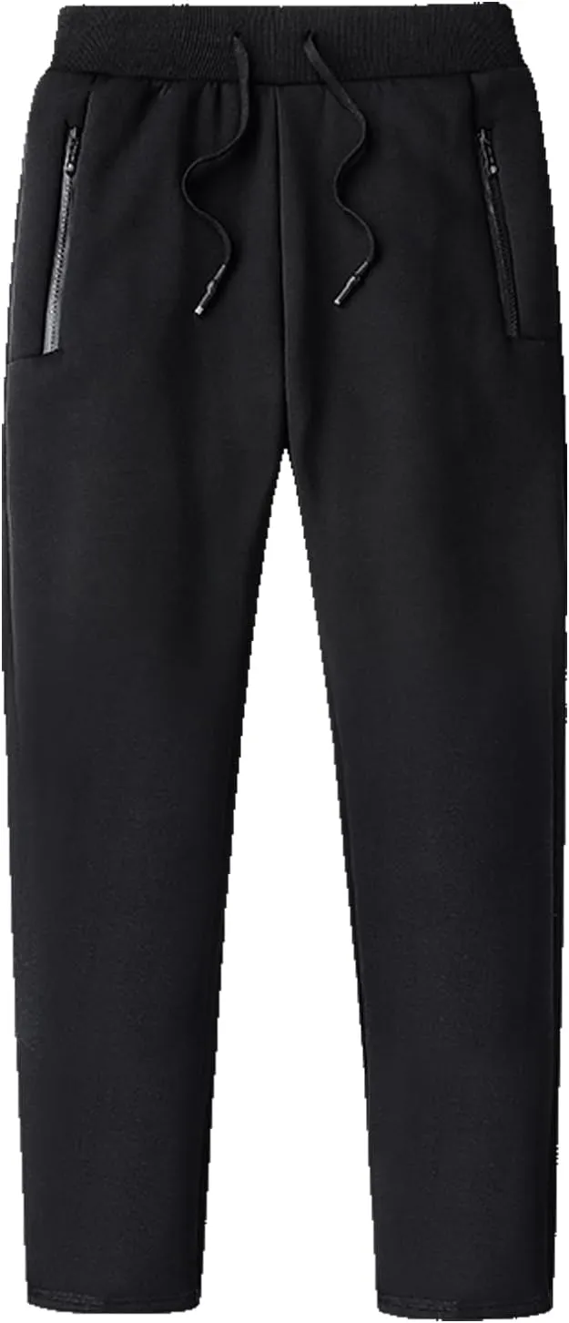 Flygo Men's Warm Fleece Joggers Pants Workout Track Sherpa Lined Sweatpants