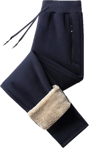 Flygo Men's Warm Fleece Joggers Pants Workout Track Sherpa Lined Sweatpants