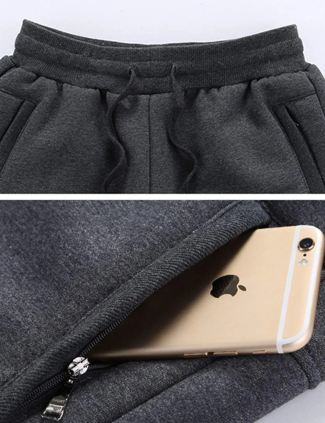 Flygo Men's Winter Warm Sherpa Lined Athletic Running Sweatpants Fleece Joggers Pants
