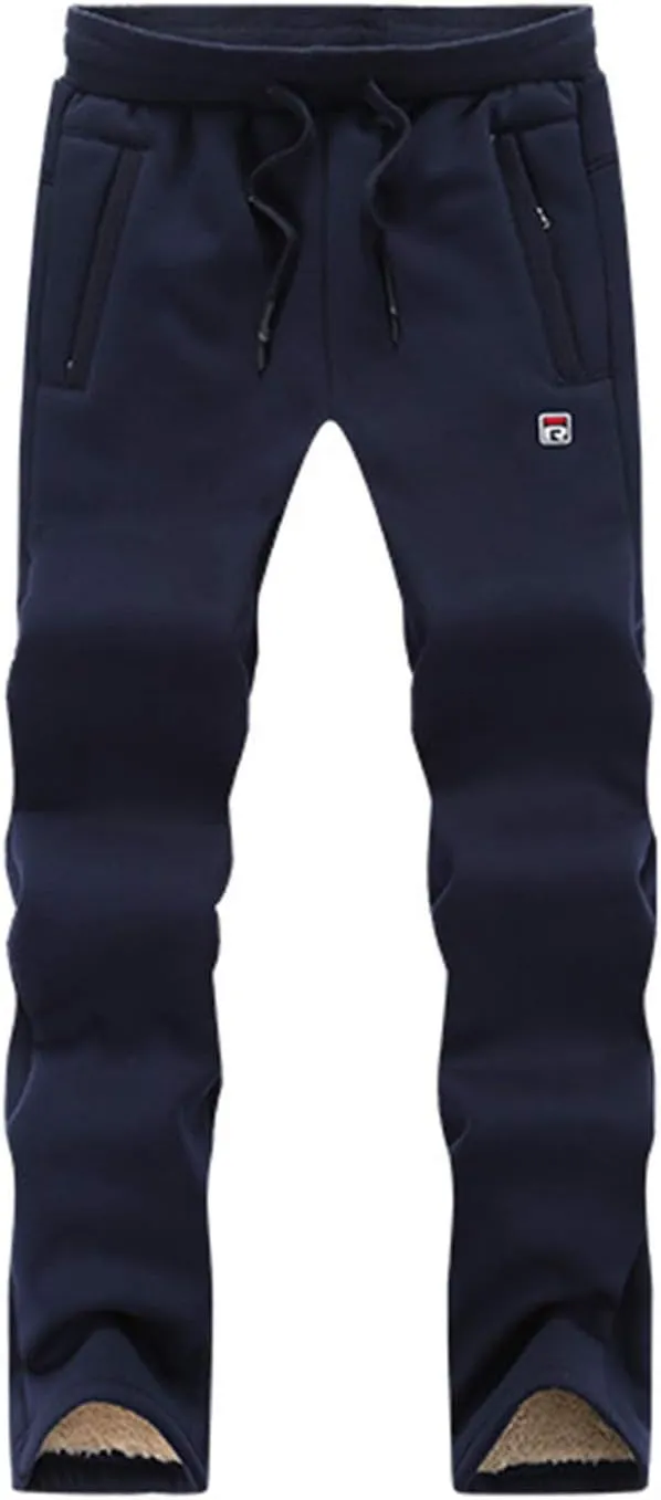 Flygo Men's Winter Warm Sherpa Lined Athletic Running Sweatpants Fleece Joggers Pants