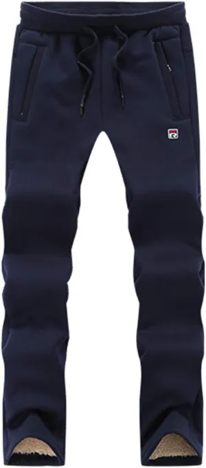 Flygo Men's Winter Warm Sherpa Lined Athletic Running Sweatpants Fleece Joggers Pants