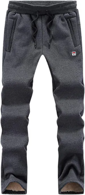 Flygo Men's Winter Warm Sherpa Lined Athletic Running Sweatpants Fleece Joggers Pants