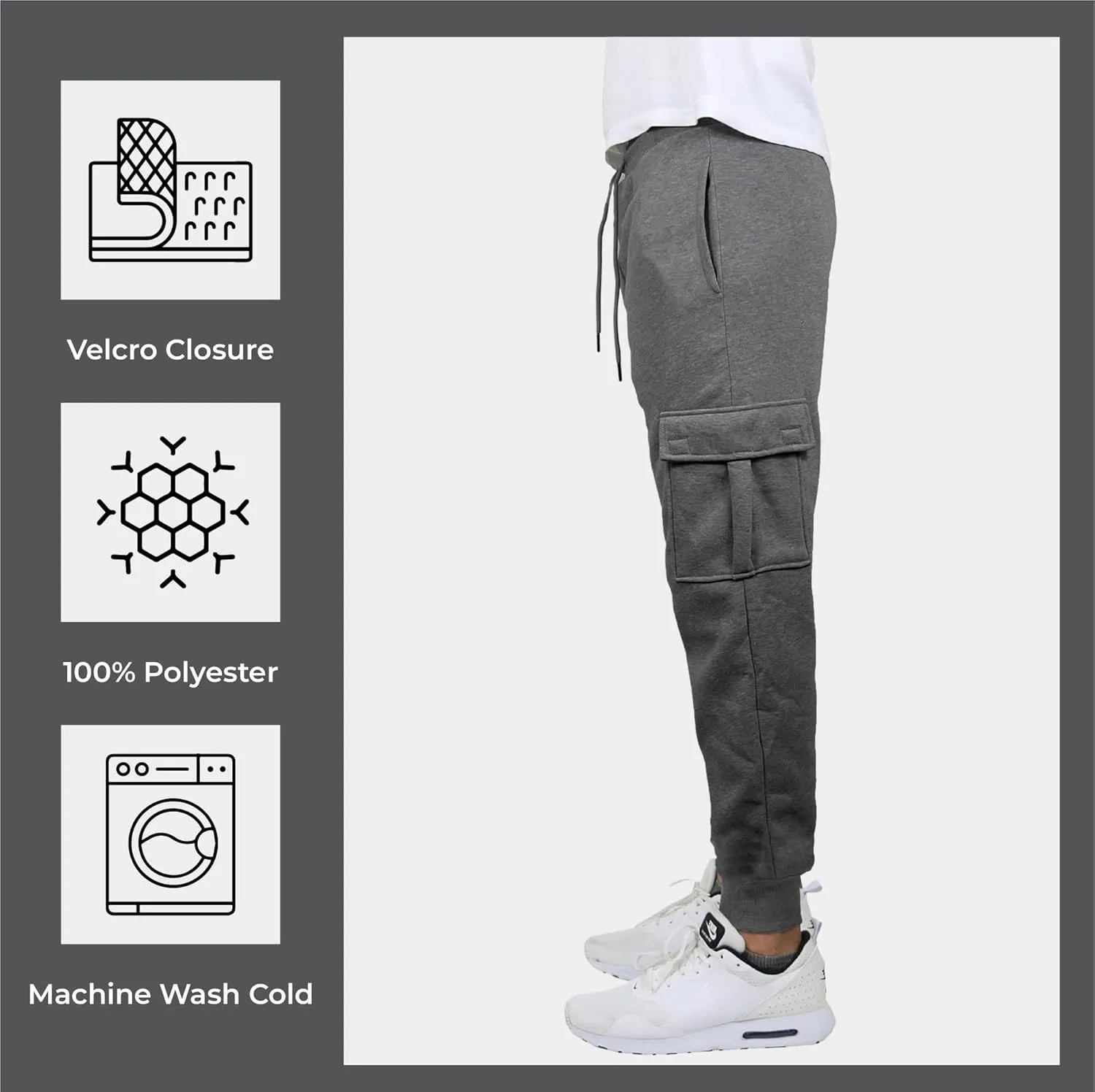 Galaxy by Harvic Men’s Slim Fit Fleece Joggers with Side Pockets