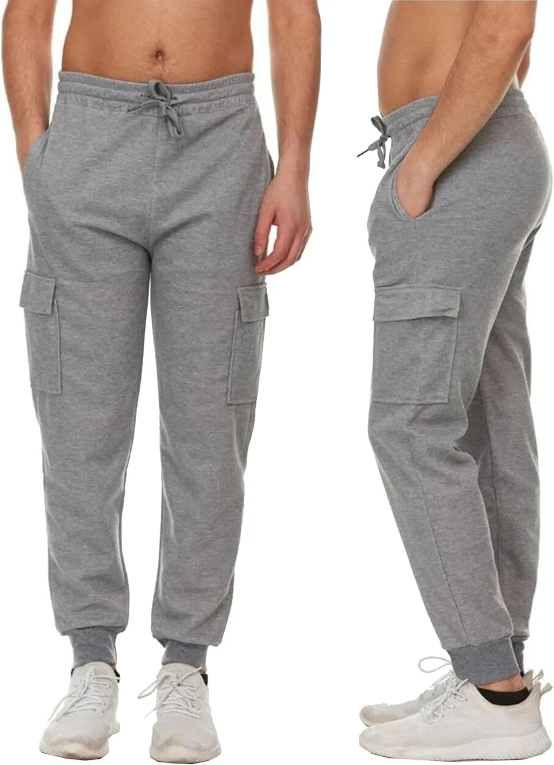 Galaxy by Harvic Men’s Slim Fit Fleece Joggers with Side Pockets