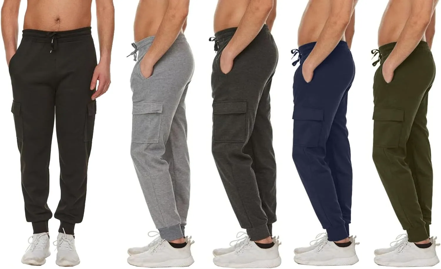 Galaxy by Harvic Men’s Slim Fit Fleece Joggers with Side Pockets
