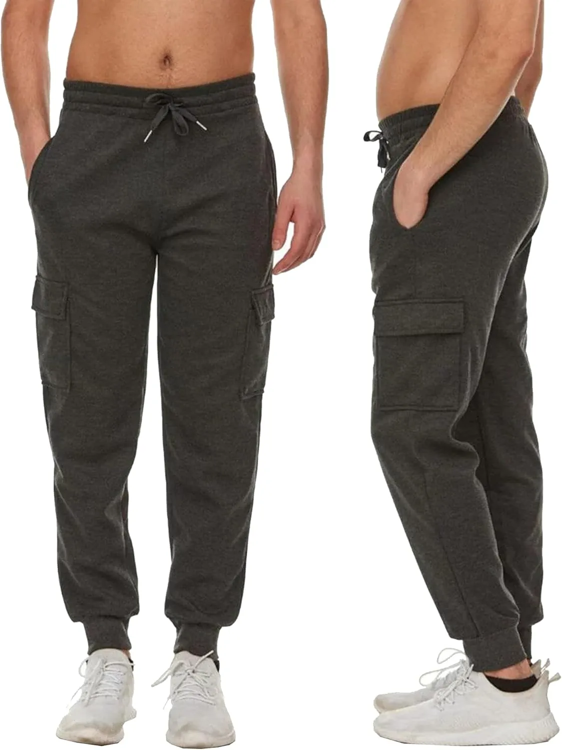 Galaxy by Harvic Men’s Slim Fit Fleece Joggers with Side Pockets
