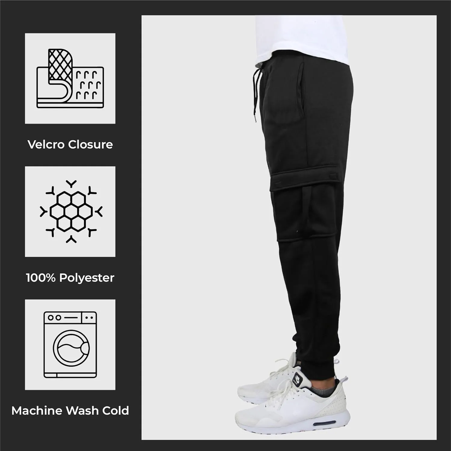 Galaxy by Harvic Men’s Slim Fit Fleece Joggers with Side Pockets