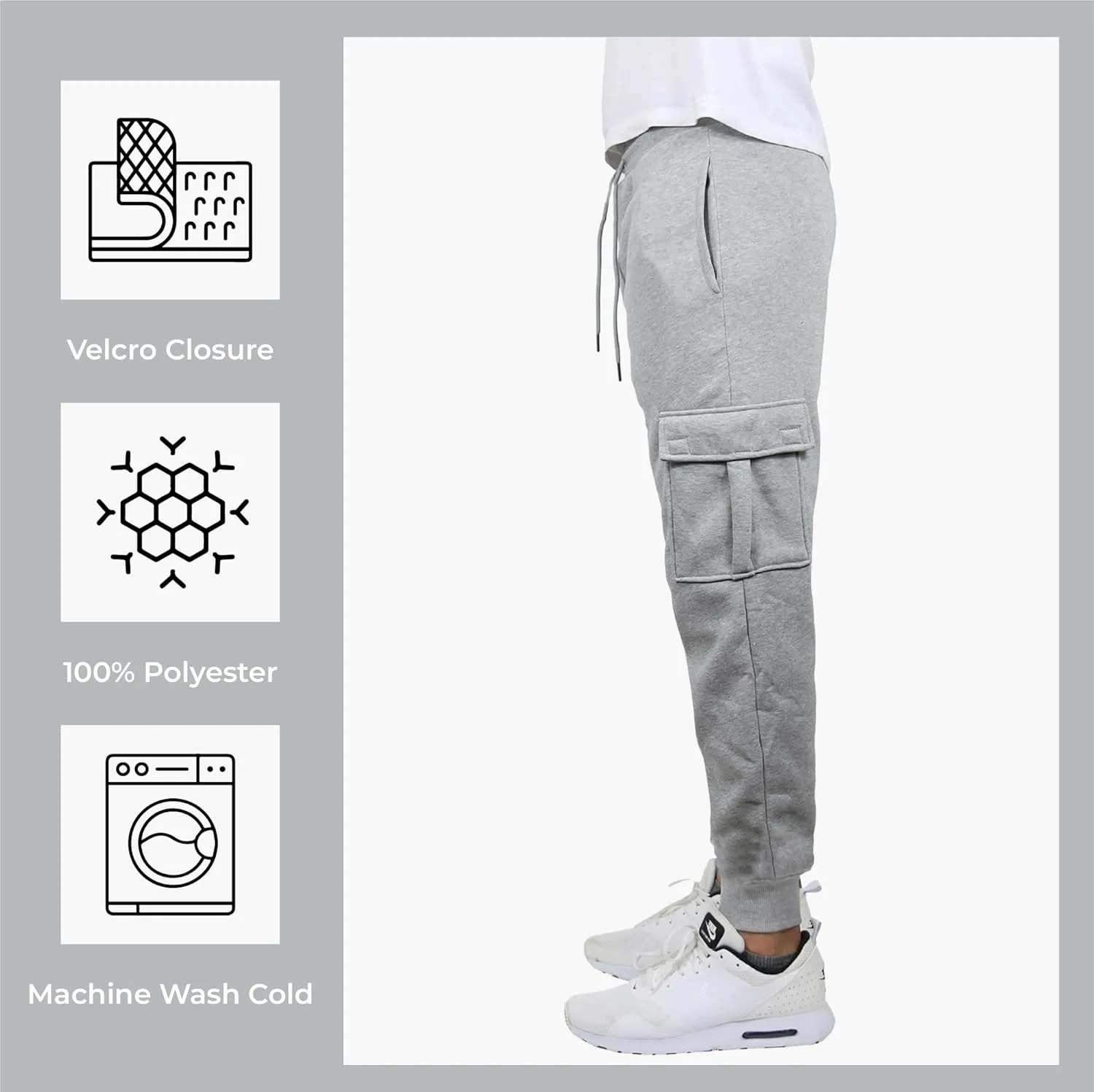 Galaxy by Harvic Men’s Slim Fit Fleece Joggers with Side Pockets