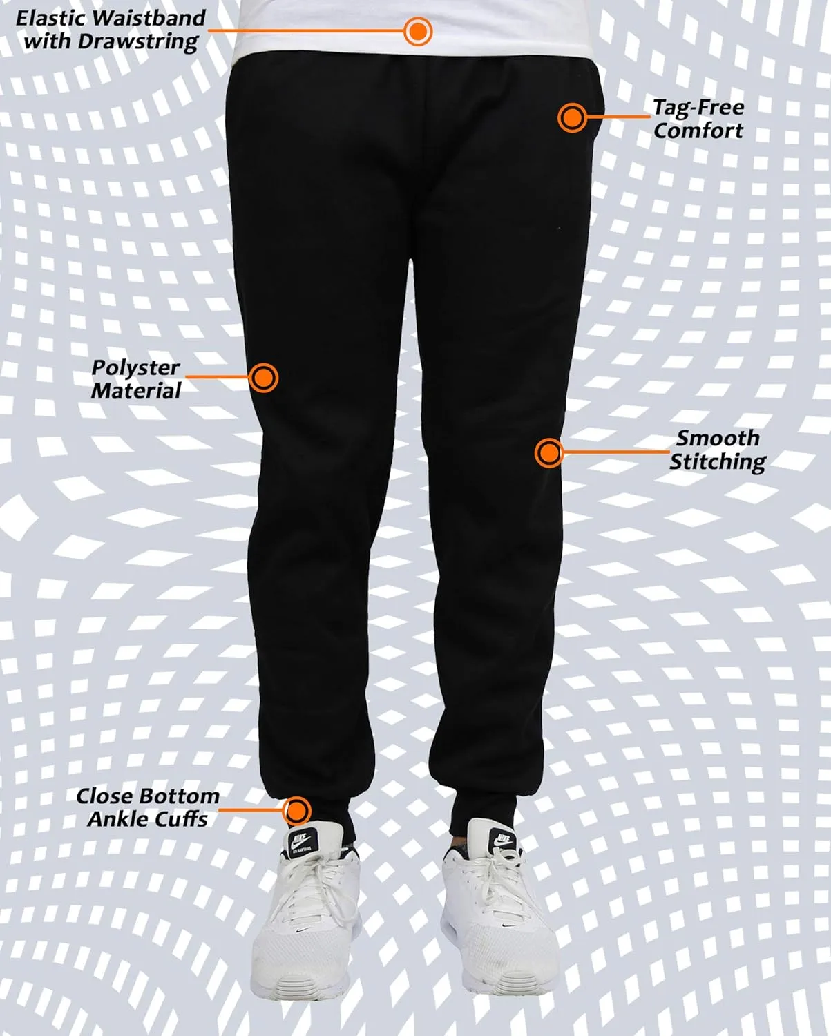 Galaxy by Harvic Men’s Slim Fit Fleece Joggers with Side Pockets