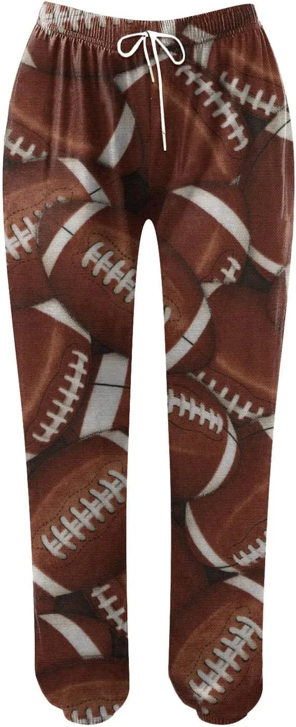 Game Day Football Sweatpants for Women Casual High Waist Pants Elastic Drawstring Workout Sports Jogger Sweatpants
