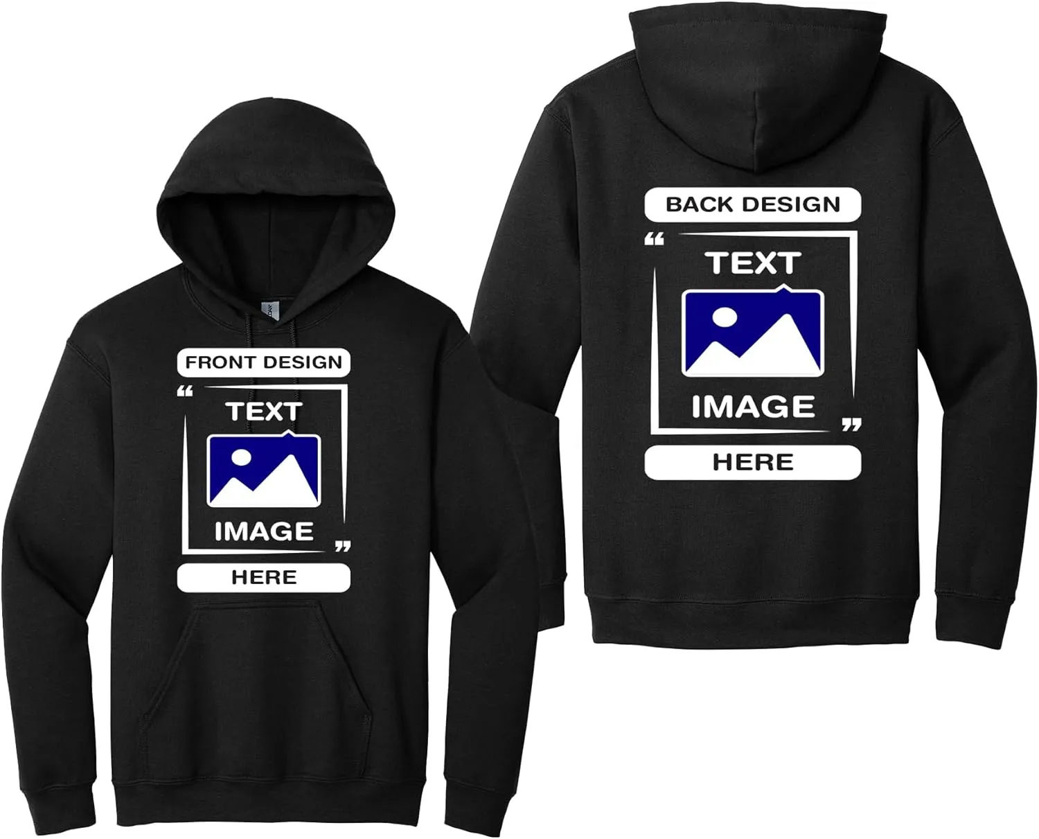 Gildan - Personalized Image Unisex Sweatshirt - Customized Add Your Text Photo Hoodies - Men Women Adult