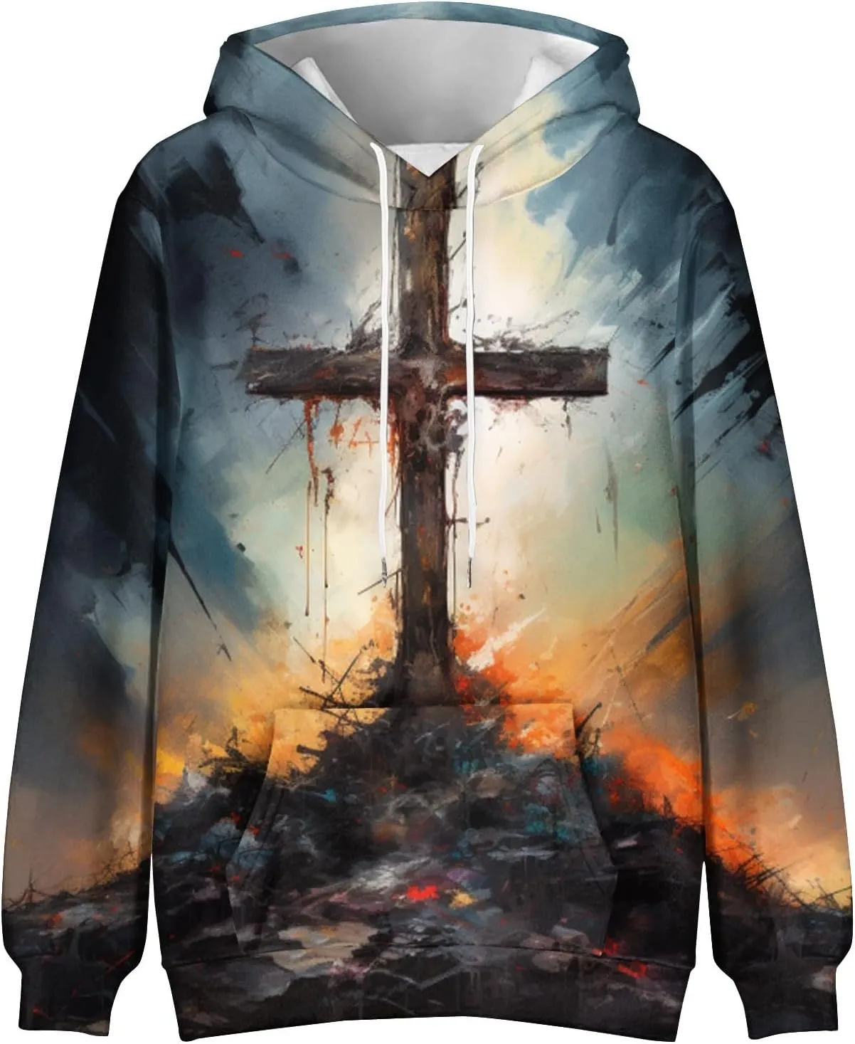 GOFULY Men'S Fashion Hoodies & Sweatshirts Casual Fall Western Aztec Print Graphic Hoodies Long Sleeve Pullover Hoodies