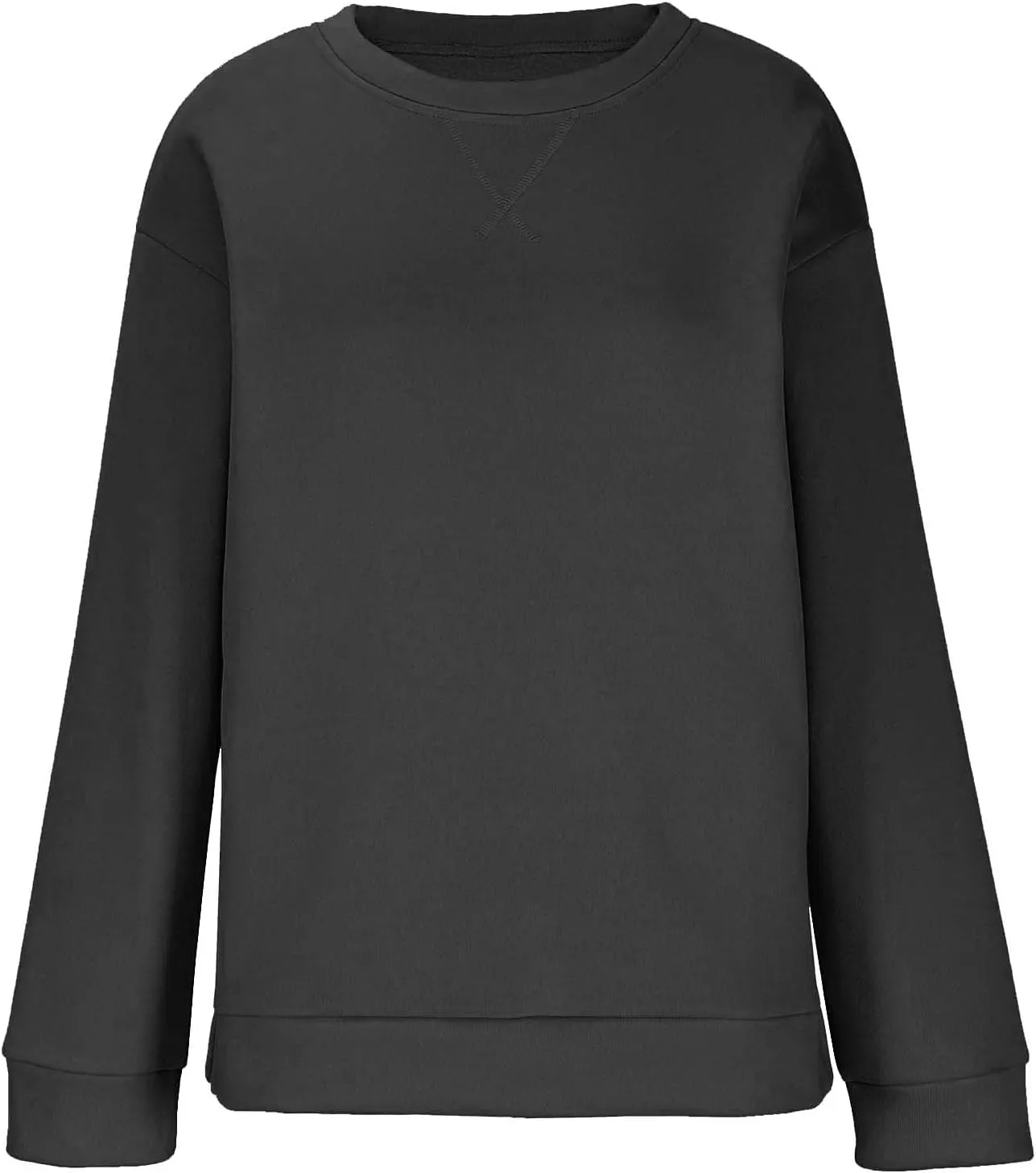 Gumipy Oversized Sweatshirt for Women Side Split Fleece Crewneck Sweatshirts Long Sleeve Womens Sweatshirt Spring Clothes