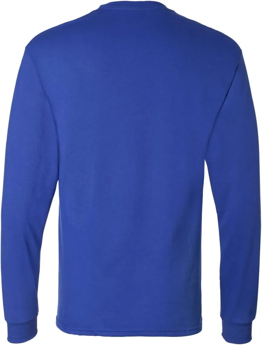 Hanes Men's Essentials Long-Sleeve T-Shirt, Crewneck Cotton T-Shirts for Men, 2-Pack