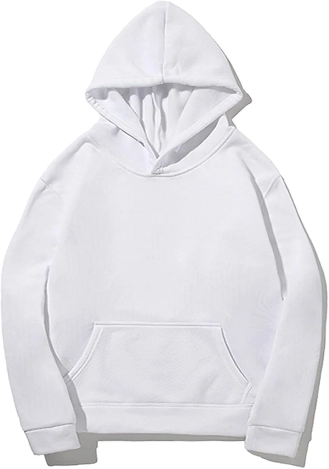 Hoodie for Men Long Sleeve Fleece Sweatshirts Simple Solid Color Fall Fashion Hooded Pullover with Pocket