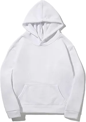 Hoodie for Men Long Sleeve Fleece Sweatshirts Simple Solid Color Fall Fashion Hooded Pullover with Pocket