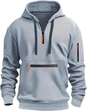 Hoodie Long Jacket Autumn Pocket Winter Sleeve Sweater And Solid Men's Men's Blouse Mens Pullover Polo Hoodie