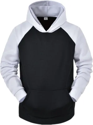 Hoodies for Men Pullover, Mens Hoodies Pullover Patchwork Color Block Sweatshirts Casual Drawstring Tops with Kanga Pockets A