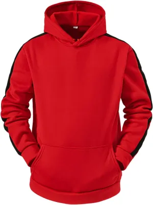 Hoodies for Men Pullover, Mens Hoodies Pullover Patchwork Color Block Sweatshirts Casual Drawstring Tops with Kanga Pockets A