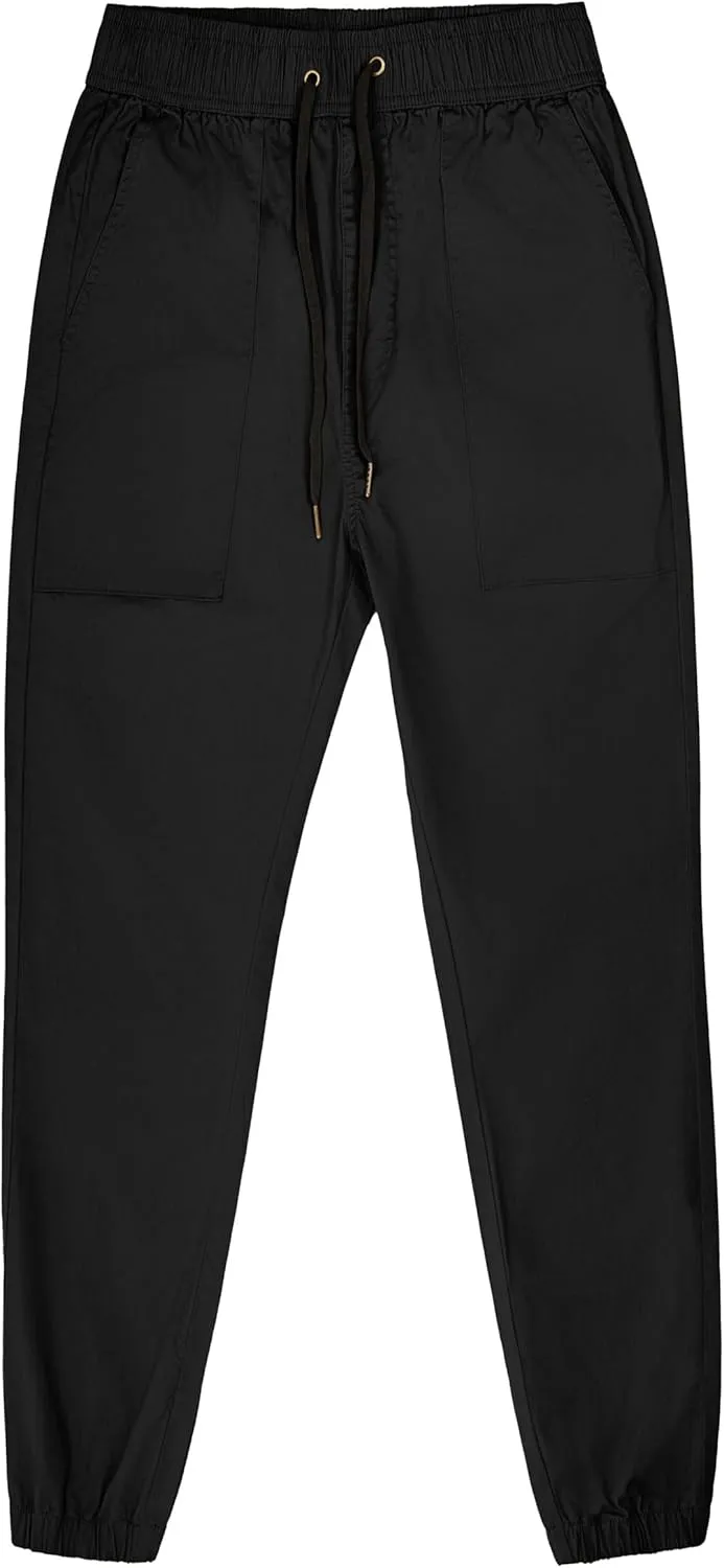 ITALYMORN Work Joggers Men Summer Joggers Slim Fit Casual Cotton Twill Pants with Pockets