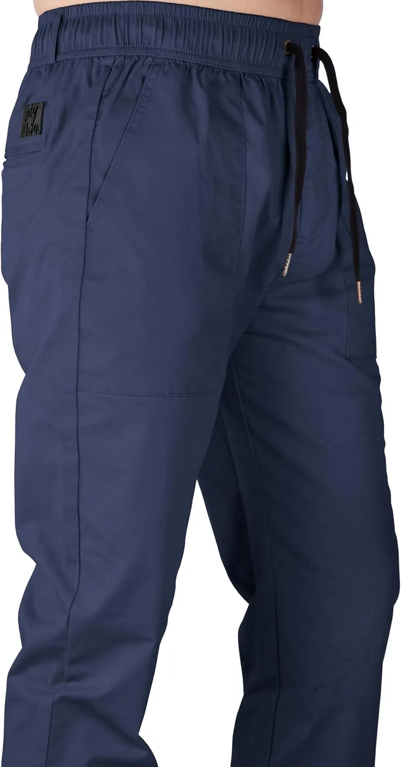 ITALYMORN Work Joggers Men Summer Joggers Slim Fit Casual Cotton Twill Pants with Pockets