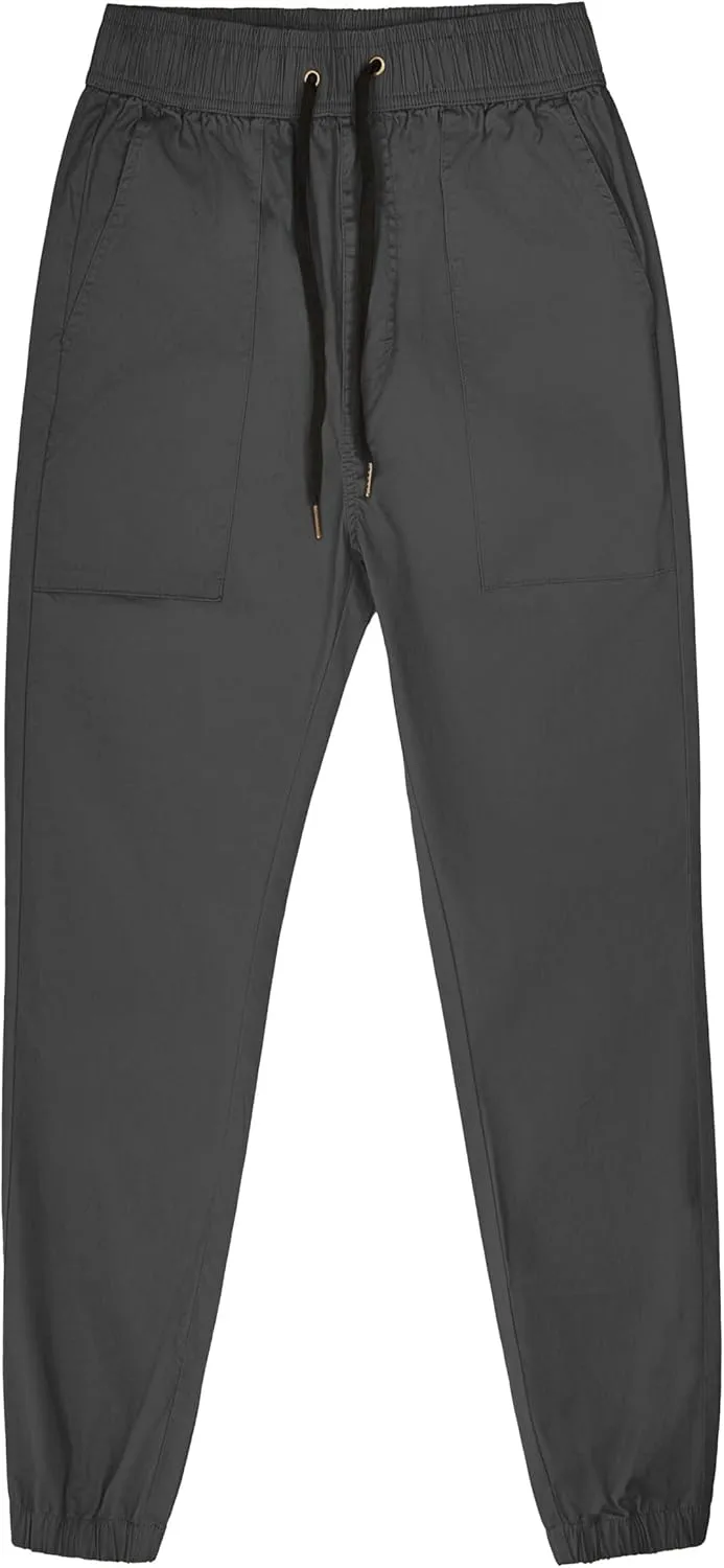 ITALYMORN Work Joggers Men Summer Joggers Slim Fit Casual Cotton Twill Pants with Pockets