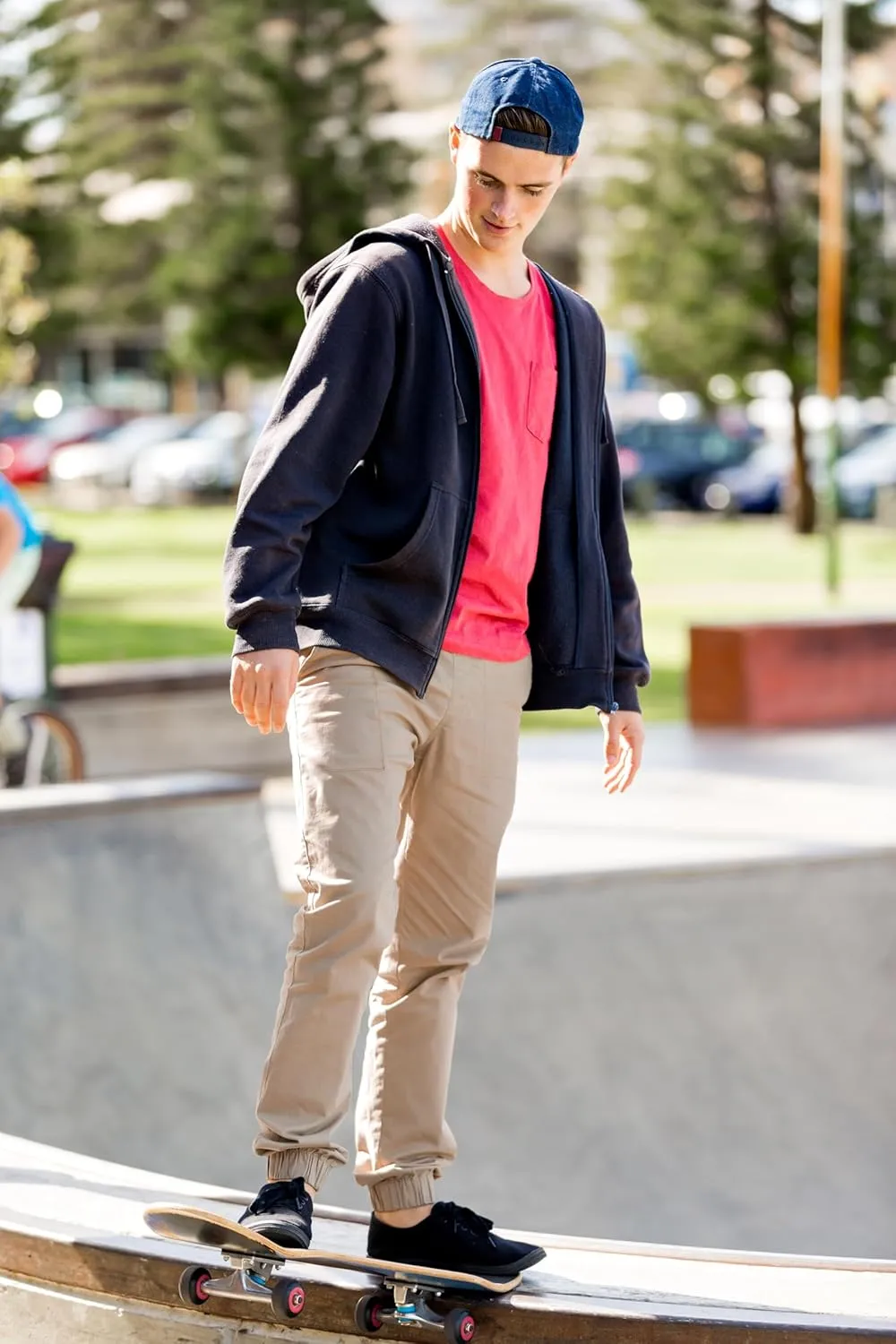 ITALYMORN Work Joggers Men Summer Joggers Slim Fit Casual Cotton Twill Pants with Pockets