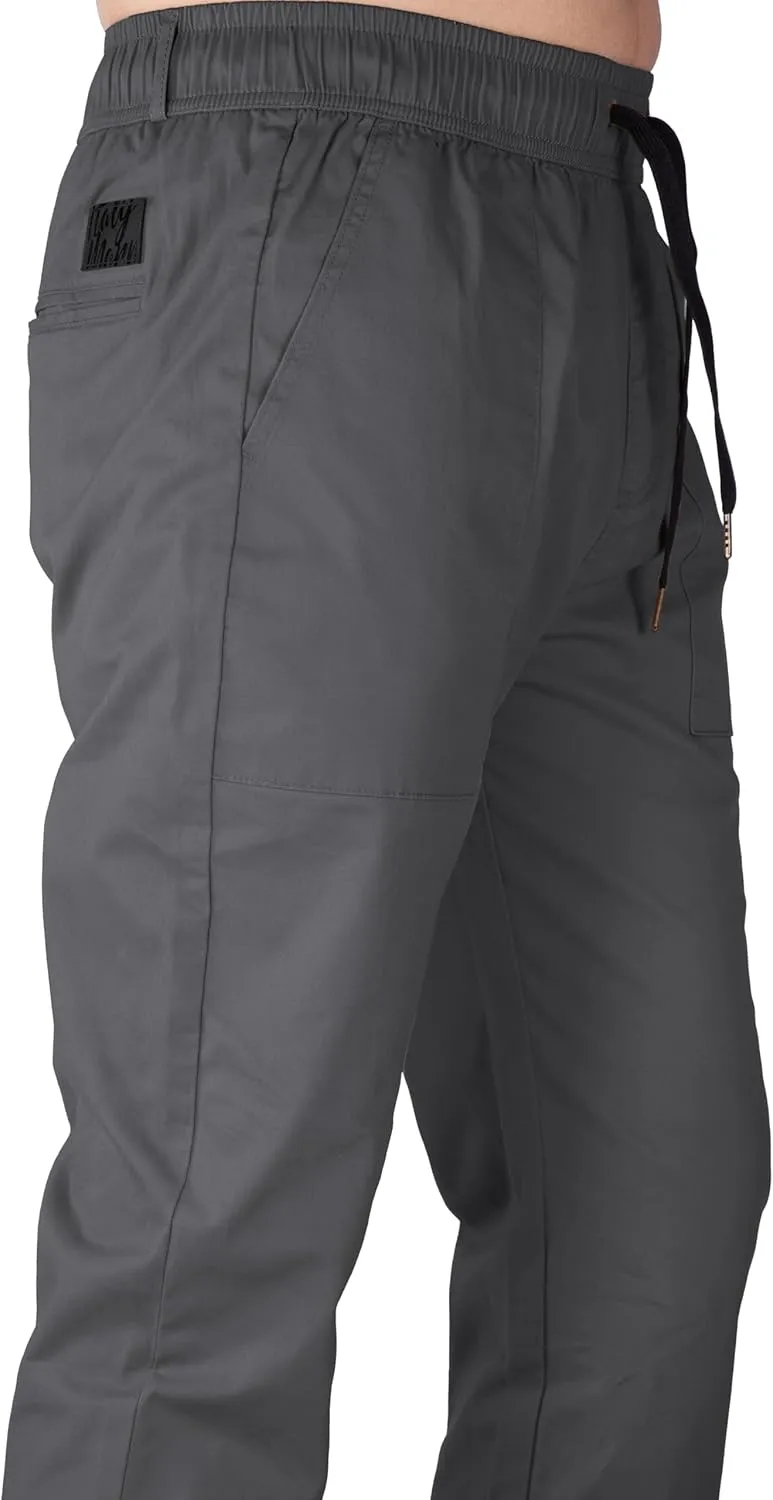 ITALYMORN Work Joggers Men Summer Joggers Slim Fit Casual Cotton Twill Pants with Pockets