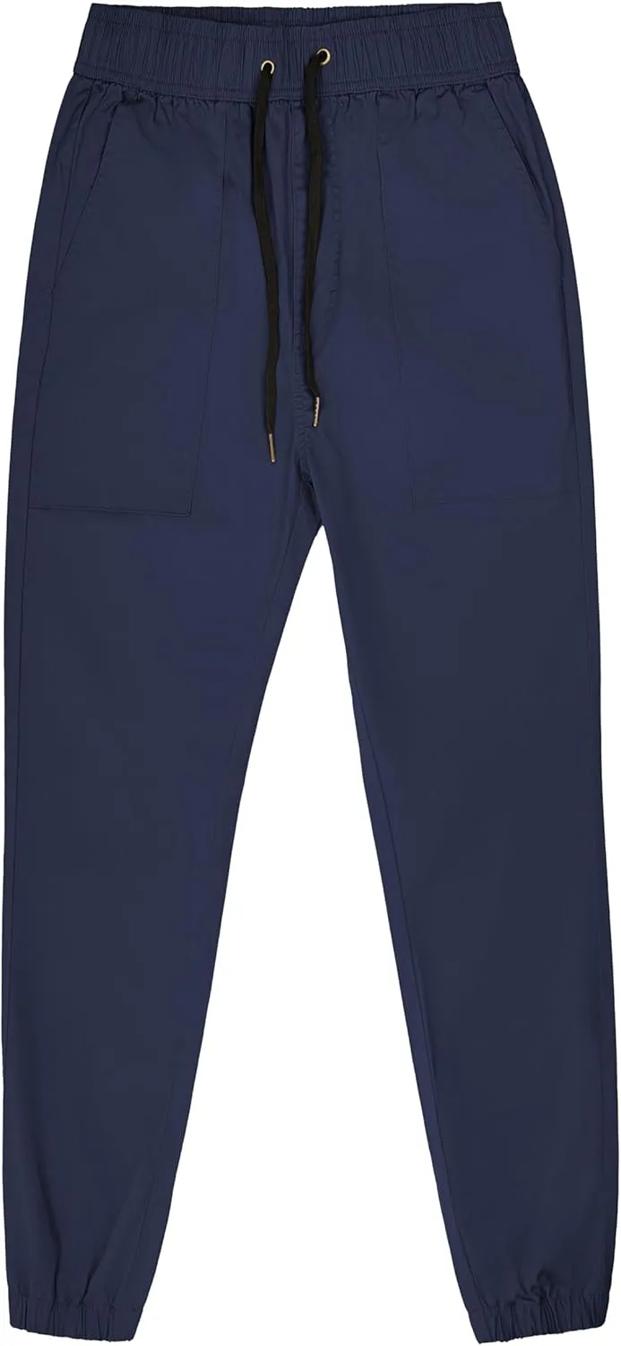 ITALYMORN Work Joggers Men Summer Joggers Slim Fit Casual Cotton Twill Pants with Pockets