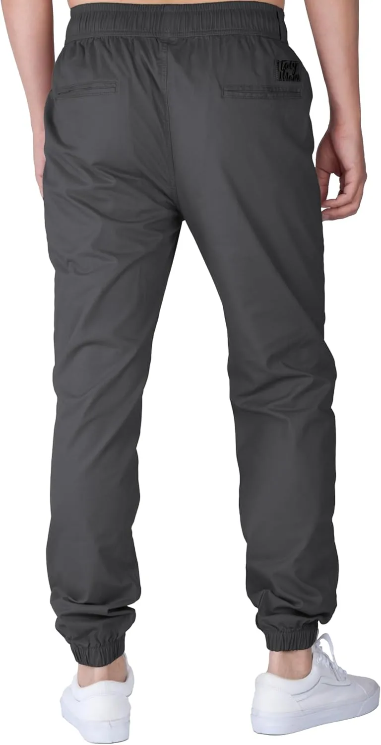 ITALYMORN Work Joggers Men Summer Joggers Slim Fit Casual Cotton Twill Pants with Pockets