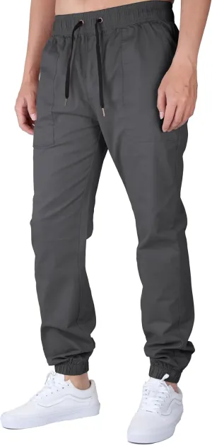 ITALYMORN Work Joggers Men Summer Joggers Slim Fit Casual Cotton Twill Pants with Pockets