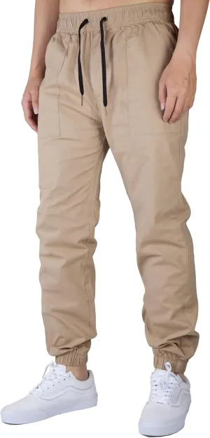 ITALYMORN Work Joggers Men Summer Joggers Slim Fit Casual Cotton Twill Pants with Pockets