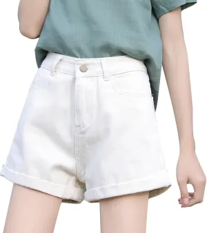Jeans Shorts Women Oversized High Waisted Denim Shorts Wide Leg Girlfriend Shorts Cute Stretchy Urban Jeans Shorts
