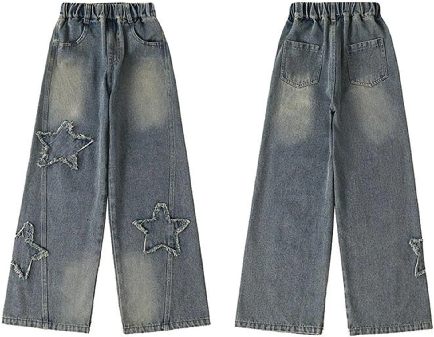 Jeans Wide Leg for Girls Straight Leg Loose Fall Wide Leg Pants Baggy Girls' Jeans Vintage Workout Trendy Modern 2024