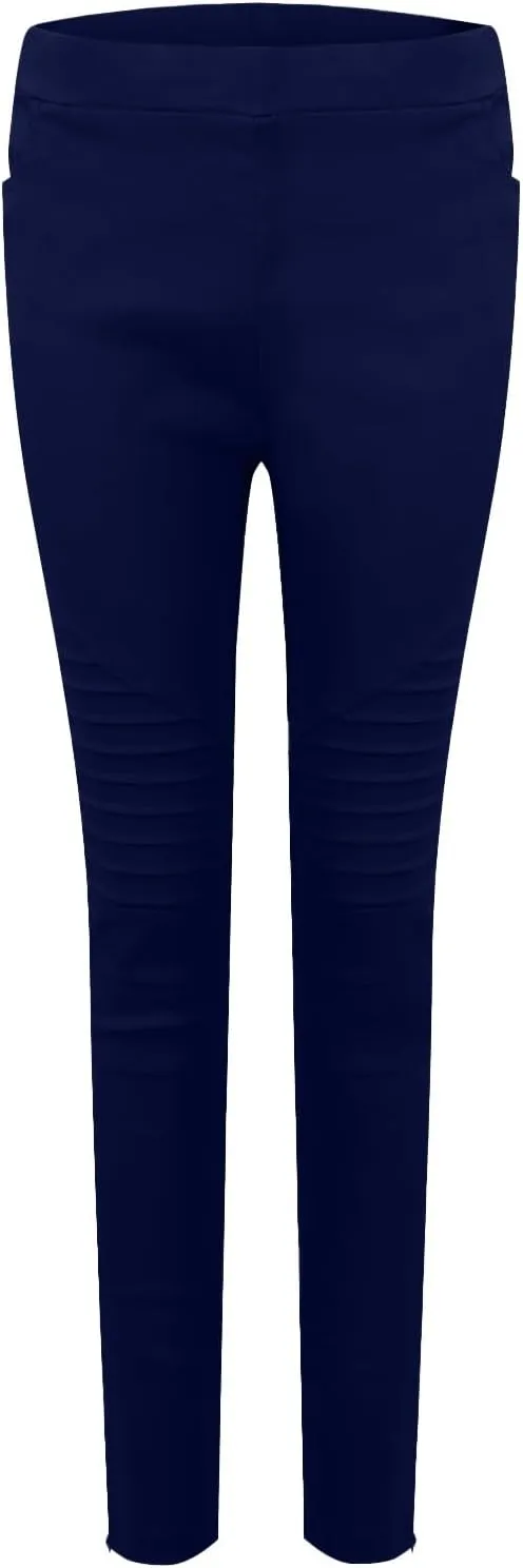 Jeggings for Women High Waist Tummy Control Pull On Jeans,Stretch Skinny Stripe Zipper Jeans Leggings with Pockets