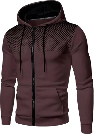 JEShifangjiusu Mens Zip Up Hoodies Sweatshirt Winter Printed Fashion Drawstring Hoodie Casual Hoodie Jacket with Pockets