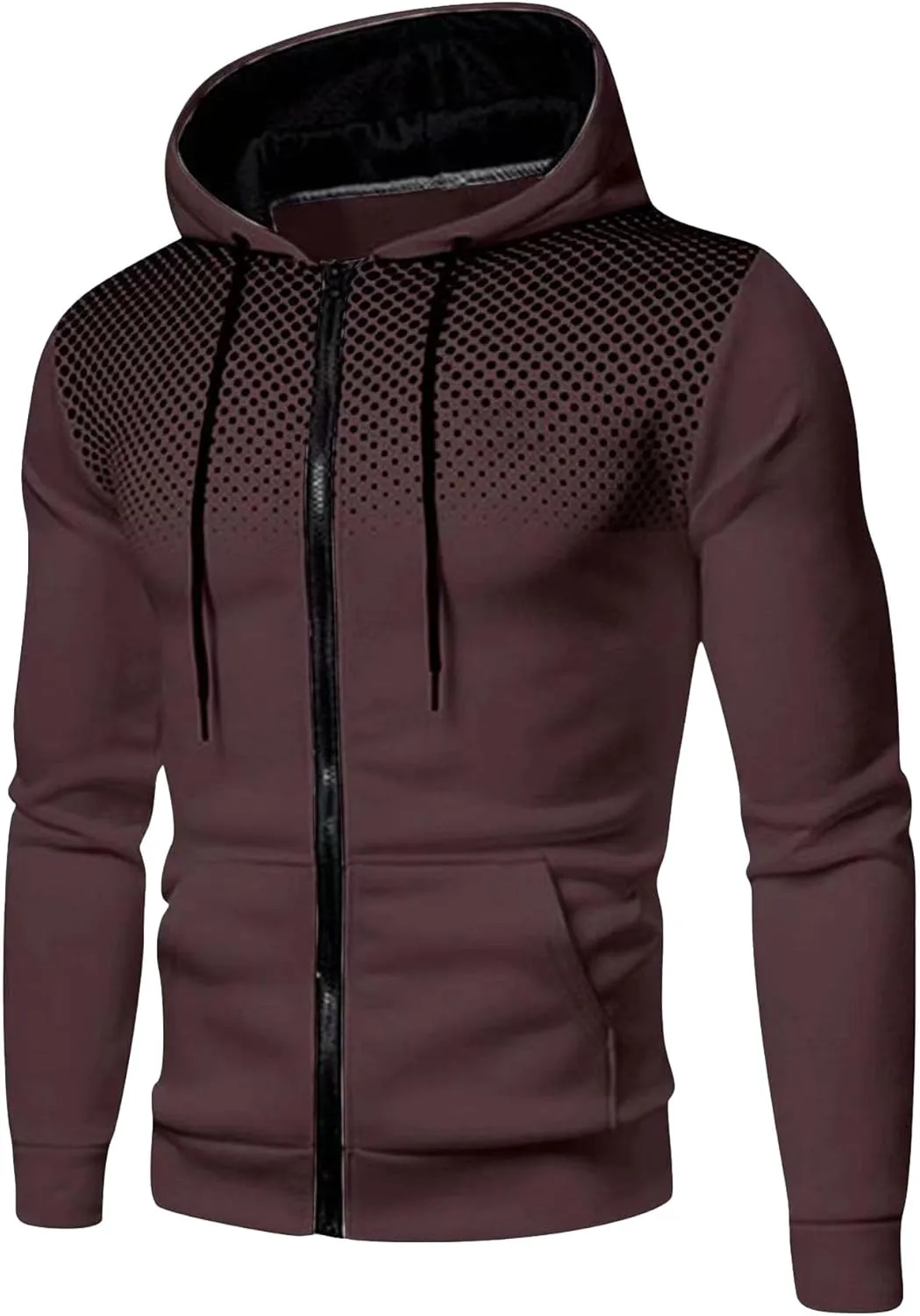 JEShifangjiusu Mens Zip Up Hoodies Sweatshirt Winter Printed Fashion Drawstring Hoodie Casual Hoodie Jacket with Pockets