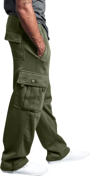 Joggers for Men Cargo Sweatpants with Pockets Baggy Plus Size Drawstring Waist Open Leg Big and Tall Workout Pants Athletic Sweat Pants(08 Joggers,X-Large)