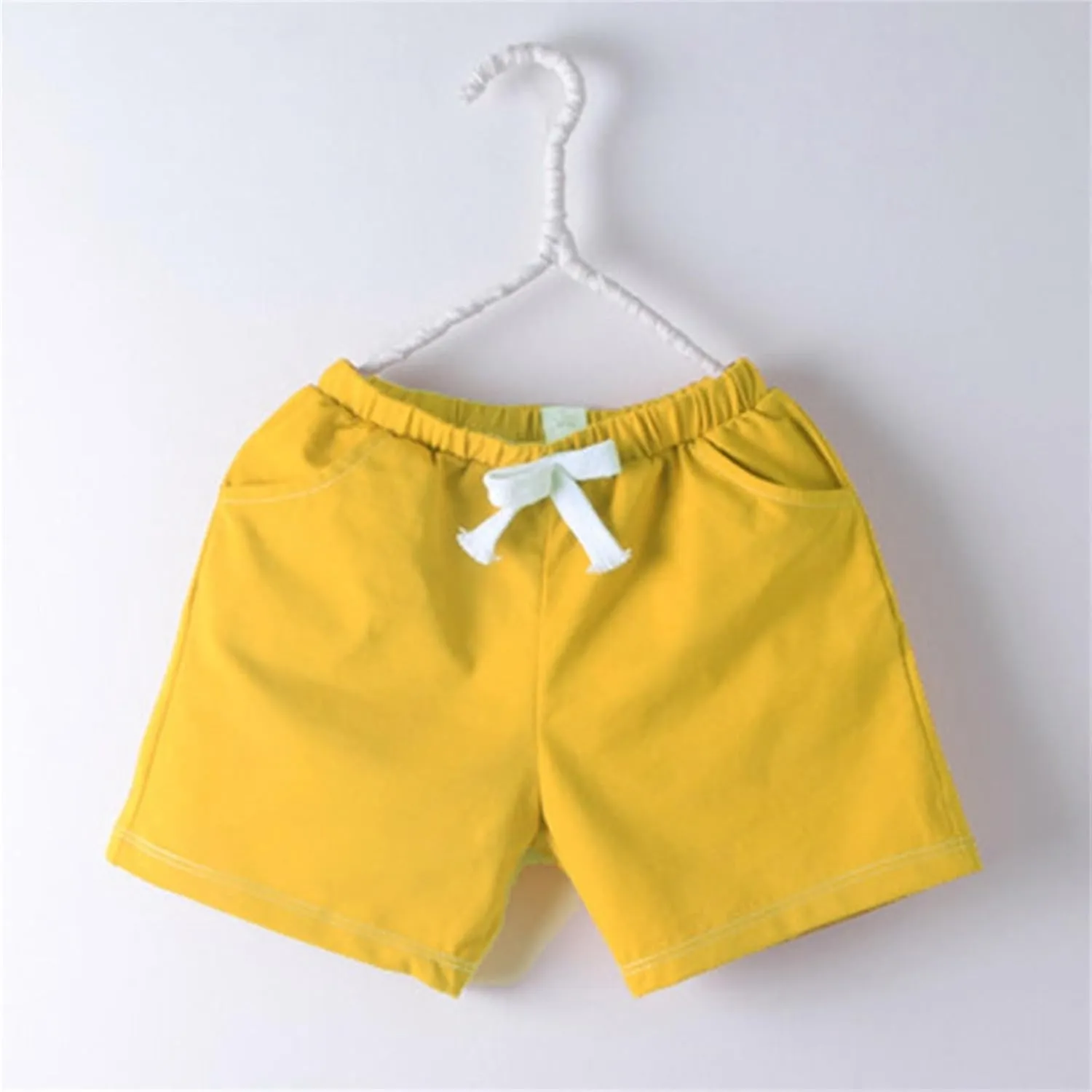 Kids Pull on Jogger Shorts Boys Girls Stretch Chino Shorts Summer Elastic Waist Drawstring Quick Dry Athletic Pants