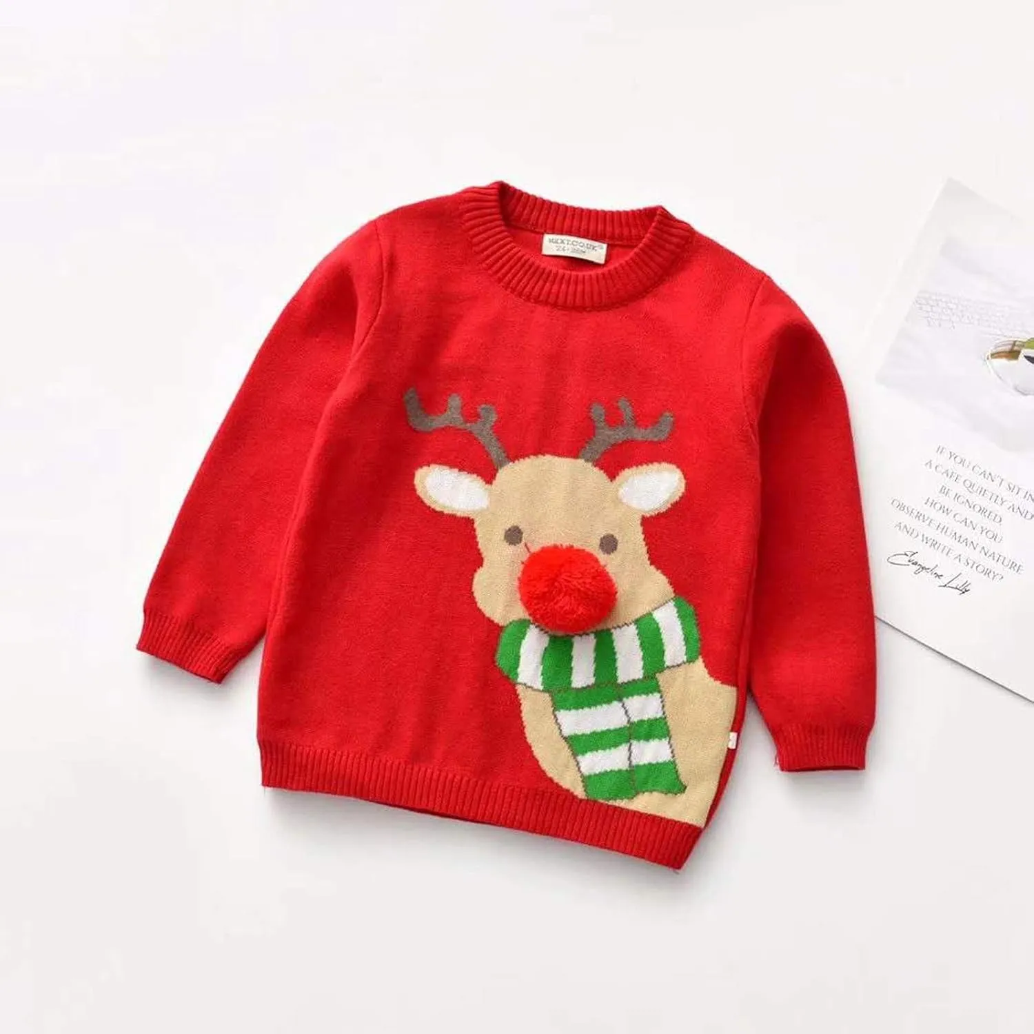 Kids Toddler Baby Girl Boy Knit Crewneck Sweater Cotton Pullover Sweatshirt Tops Warm Fall Winter Clothes