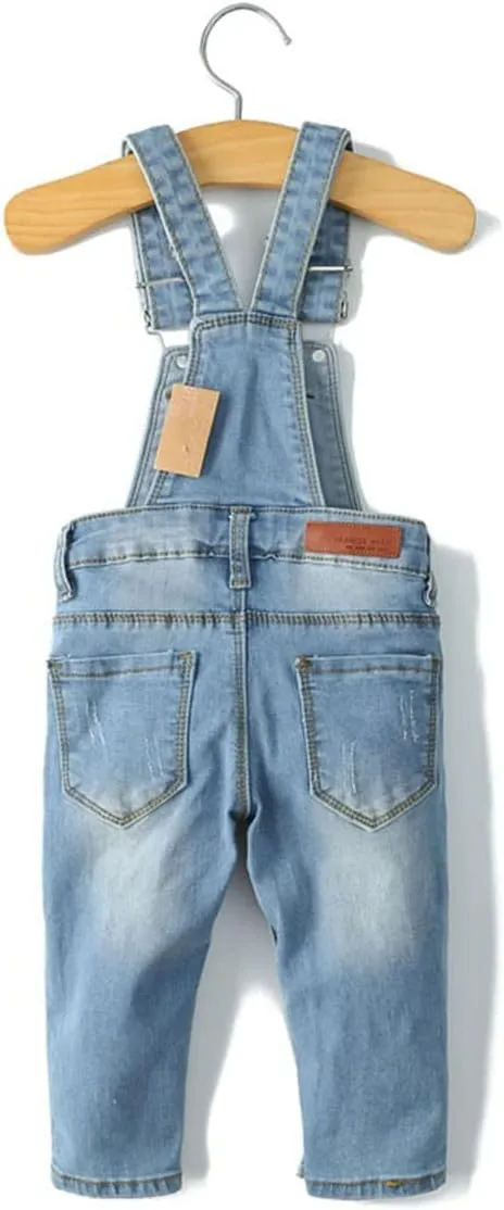 KIDSCOOL SPACE Baby Boy Girl Denim Overalls,Toddler Cute Jeans Dungarees