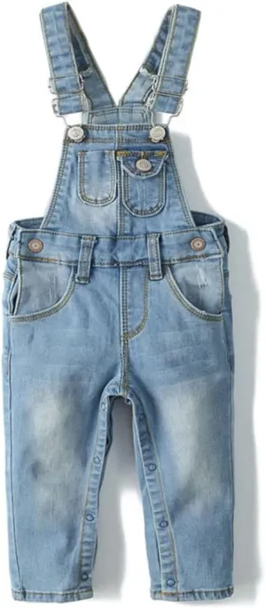 KIDSCOOL SPACE Baby Boy Girl Denim Overalls,Toddler Cute Jeans Dungarees