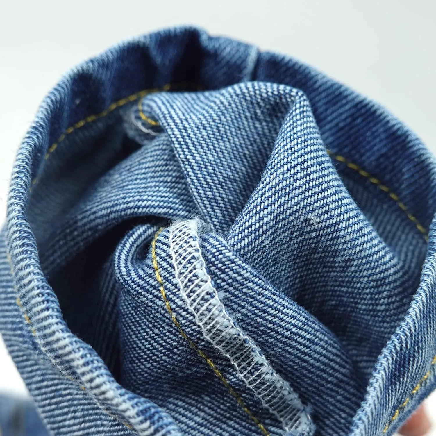 KIDSCOOL SPACE Girls Denim Overalls, Elastic Waistband Inside Washed Ripped Holes Jeans Jumpsuit