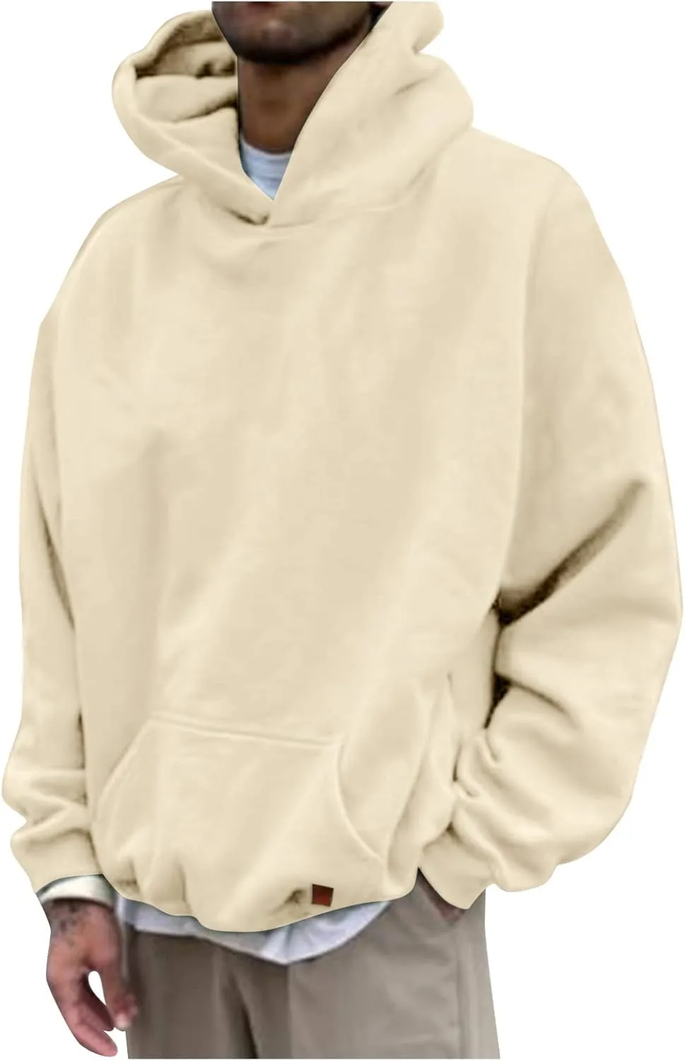 LCMTWX Mens Hoodies And Winter Casual Loose Solid Hooded Sweater Top Pullover Hooded Sweatshirt for Men Unisex Cool