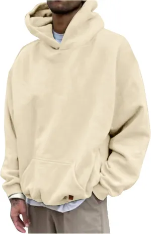 LCMTWX Mens Hoodies And Winter Casual Loose Solid Hooded Sweater Top Pullover Hooded Sweatshirt for Men Unisex Cool