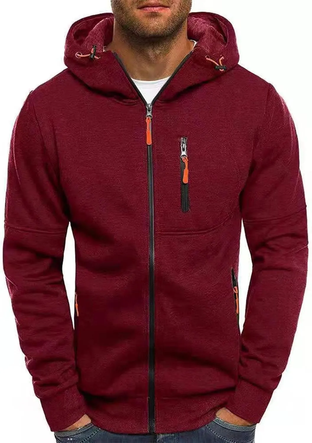 LCMTWX Mens Hoodies And Winter Casual Loose Solid Hooded Sweater Top Pullover Hooded Sweatshirt for Men Unisex Cool