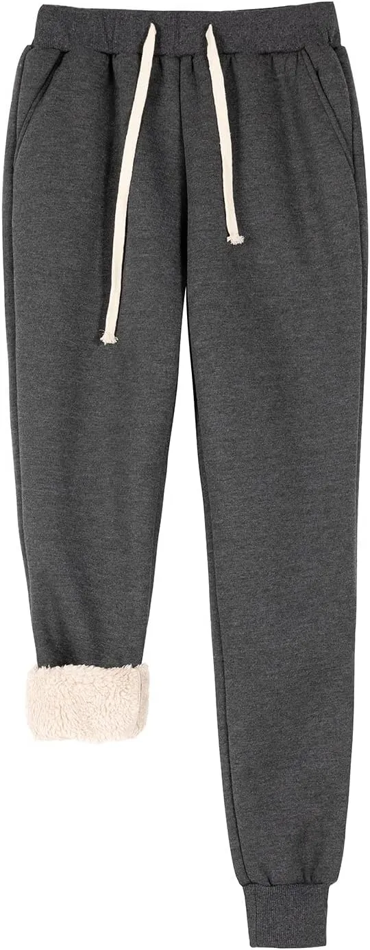 Lisskolo Womens Fleece Jogger Sweatpants Printed Drawstring Athletic Workout Lounge Pants with Pockets